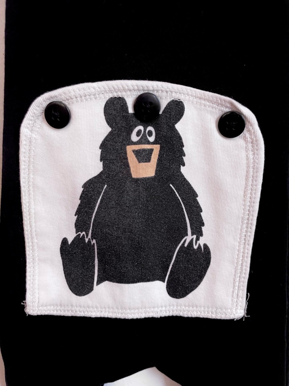NEW 🐻 Flapjack Baby Onesie Pajamas, Baby Bear Trap Door, Raglan Sleeve, Snaps - Picture 3 of 14